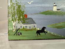 Load image into Gallery viewer, Dollhouse Miniature ~ Vintage Artist Pam Friend 1987 Lighthouse Coastal Signed Original Painting