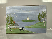 Load image into Gallery viewer, Dollhouse Miniature ~ Vintage Artist Pam Friend 1987 Lighthouse Coastal Signed Original Painting