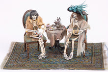 Load image into Gallery viewer, Dollhouse Miniatures ~ Halloween Patricia Paul Skeleton Ladies Having Coffee - Ursula Sauerberg Estate