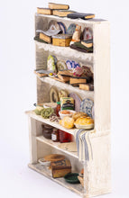 Load image into Gallery viewer, Dollhouse Miniature ~ Shabby Rustic Decorated English Cabinet with Kitchen Foods & Accessoires - Ursula Sauerberg Estate