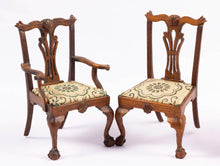 Load image into Gallery viewer, Dollhouse Miniature ~ Betty Valentine Set of 4 Chairs - Hand Crafted Vintage Artisan