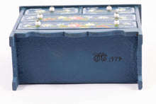 Load image into Gallery viewer, Dollhouse Miniature ~ Blue Chest Painted Flowers by Shirley and Jim Hillhouse