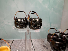 Load image into Gallery viewer, Dollhouse Miniature ~ Vintage Artisan Alex Meiklejohn Handmade Halloween Trick Or Treat Porcelain Jack-o-lantern Basket With Copper Handle