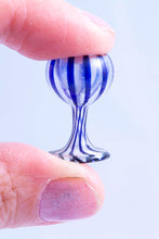 Load image into Gallery viewer, Dollhouse Miniature ~ Blue Striped Glasses Set of 4 - Vintage German Doll Scale