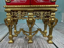 Load image into Gallery viewer, Dollhouse Miniature ~ Vintage Bespaq Hand Painted Red & Gold Asian Elegant Storage Cabinet With Drawers