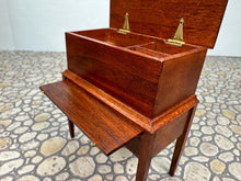 Load image into Gallery viewer, Dollhouse Miniature - Vintage Artisan Roger Gutheil Handmade Wooden Table With Chest & Drawers