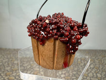 Load image into Gallery viewer, Dollhouse Miniature ~ Artisan Handmade Red Grape Basket