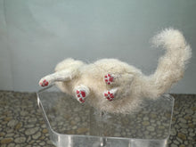 Load image into Gallery viewer, Dollhouse Miniature ~  Artisan Handmade OOAK White Cat Raising Paw