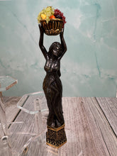 Load image into Gallery viewer, Artisan Handmade Brass Woman Holding Fruit Bowl Statue Decorative
