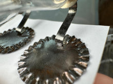 Load image into Gallery viewer, Dollhouse Miniature ~ Vintage Artisan Studio B Handmade Pair Of Tin Wall Candlestick Holders With Glass Covers