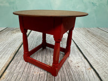 Load image into Gallery viewer, Dollhouse Miniature ~ Artisan Barbara Vajnar Handmade Signed Red Round Table