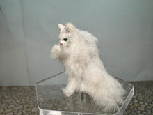 Load image into Gallery viewer, Dollhouse Miniature ~  Artisan Handmade OOAK White Cat Licking Paw