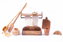 Load image into Gallery viewer, Dollhouse Miniature ~  Wooden Old Fashioned Kitchen Accessories Lot  - Johnston Estate
