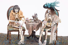 Load image into Gallery viewer, Dollhouse Miniatures ~ Halloween Patricia Paul Skeleton Ladies Having Coffee - Ursula Sauerberg Estate