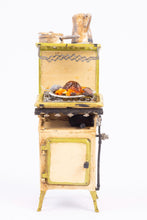 Load image into Gallery viewer, Dollhouse Miniatures ~ Aged Dirty English Stove Range with Mouse (Halloween) Metro Speedway Gas Cooker - Ursula Sauerberg Estate