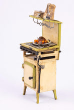 Load image into Gallery viewer, Dollhouse Miniatures ~ Aged Dirty English Stove Range with Mouse (Halloween) Metro Speedway Gas Cooker - Ursula Sauerberg Estate