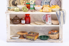 Load image into Gallery viewer, Dollhouse Miniature ~ Shabby Rustic Decorated English Cabinet with Kitchen Foods & Accessoires - Ursula Sauerberg Estate