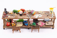 Load image into Gallery viewer, Dollhouse Miniature ~ Christmas Decorated Toy Making Table For Elves Filled! - Ursula Sauerberg Estate
