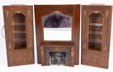 Load image into Gallery viewer, Dollhouse Miniature ~ Handmade 3 Piece Lawbre Fireplace & 2 Bookshelves