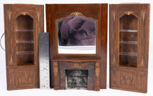 Load image into Gallery viewer, Dollhouse Miniature ~ Handmade 3 Piece Lawbre Fireplace & 2 Bookshelves
