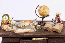 Load image into Gallery viewer, Dollhouse Miniature ~ Decorated Father Christmas Desk & Large Bookshelf