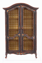 Load image into Gallery viewer, Dollhouse Miniature ~ Hand Painted Rooster Cabinet with Matching Table & Chairs