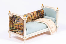 Load image into Gallery viewer, Dollhouse Miniature ~ Herbillon Celeste Day Bed with Needlepoint Pillow