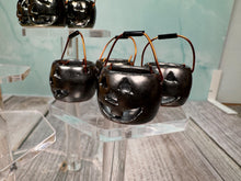 Load image into Gallery viewer, Dollhouse Miniature ~ Vintage Artisan Alex Meiklejohn Handmade Halloween Trick Or Treat Porcelain Jack-o-lantern Basket With Copper Handle