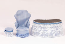 Load image into Gallery viewer, Dollhouse Miniature ~ 4 Piece Blue Canopy Bedroom Suite - Joyce Slimmons