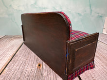 Load image into Gallery viewer, Dollhouse Miniature ~ Vintage Handmade Red , Green, & Blue Plaid Couch