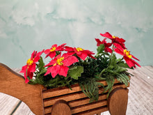 Load image into Gallery viewer, Artisan Wilhelmina Handmade Wooden Raindeer Poinsetta Planter