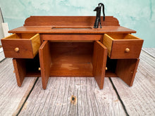 Load image into Gallery viewer, Dollhouse Miniature ~ Vintage Artisan Don Crosson 1982 Handmade Wooden Sink With Cabinets