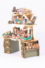 Load image into Gallery viewer, Dollhouse Miniature ~ Decorated Large Fancy Shop Display Boxed Cookies & Cakes with Coffee, Teas and More