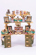 Load image into Gallery viewer, Dollhouse Miniature ~ Decorated Large Fancy Shop Display Boxed Cookies & Cakes with Coffee, Teas and More