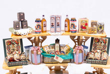 Load image into Gallery viewer, Dollhouse Miniature ~ Decorated Large Fancy Shop Display Boxed Cookies & Cakes with Coffee, Teas and More