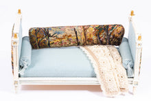 Load image into Gallery viewer, Dollhouse Miniature ~ Herbillon Celeste Day Bed with Needlepoint Pillow