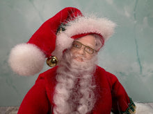 Load image into Gallery viewer, Artisan Handmade Hand Painted Porcelain Santa Doll Holding The Nice List