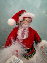 Load image into Gallery viewer, Artisan Handmade Hand Painted Porcelain Santa Doll Holding The Nice List