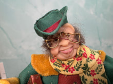 Load image into Gallery viewer, Dollhouse Miniature  ~ Artisan Handmade Hand Sculpted Old Man Holding Christmas Presents