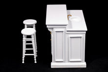Load image into Gallery viewer, Dollhouse Miniature ~ 8 Pc. White Kitchen Set with Table & Chairs Set