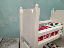 Load image into Gallery viewer, Dollhouse Miniature  ~ Artisan Hand Ulpholstered Christmas Kids Bunkbed