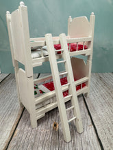 Load image into Gallery viewer, Dollhouse Miniature  ~ Artisan Hand Ulpholstered Christmas Kids Bunkbed