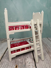 Load image into Gallery viewer, Dollhouse Miniature  ~ Artisan Hand Ulpholstered Christmas Kids Bunkbed