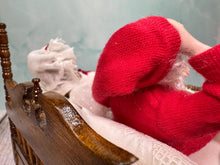 Load image into Gallery viewer, Artisan Twin Minis Handmade Hand Sculpted Santa & Mrs. Claus Dolls in Bed Christmas