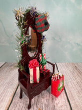 Load image into Gallery viewer, Mahogany Hall Tree Decorated For Christmas