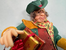 Load image into Gallery viewer, Dollhouse Miniature  ~ Artisan Handmade Hand Sculpted Old Man Holding Christmas Presents