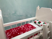 Load image into Gallery viewer, Dollhouse Miniature  ~ Artisan Hand Ulpholstered Christmas Kids Bunkbed
