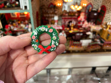 Load image into Gallery viewer, Holiday Christmas Wreath with Green Furry Grouchy Christmas Character Charms & Red Bow