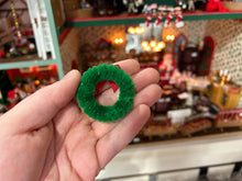 Load image into Gallery viewer, Holiday Christmas Wreath with Green Furry Grouchy Christmas Character Charms & Red Bow
