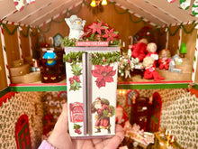 Load image into Gallery viewer, Dollhouse Miniature  ~ 6 Piece Christmas Decorated White Kitchen Set - Sink, Stove, Fridge, Table, & 2 Chairs - Santa, Holiday, OOAK